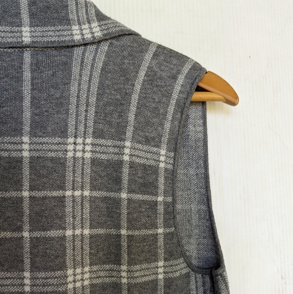 MARLED gray plaid cardigan sweater vest - Picture 6 of 10